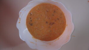 Carrot ginger raisin cake batter mixture