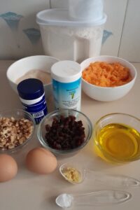 carrot-ginger raisin cake ingredients