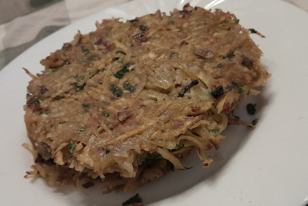 Savory sweet potato pancake