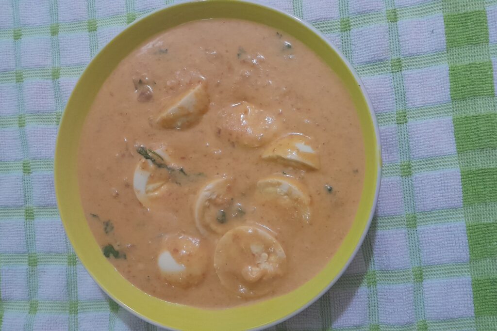 Coconut cream egg curry